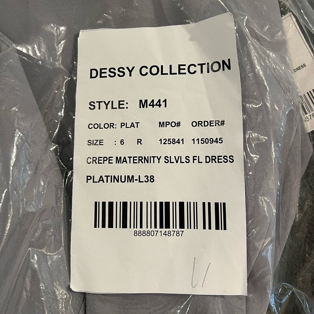 Dessy collection bridesmaid platinum size 6 maternity